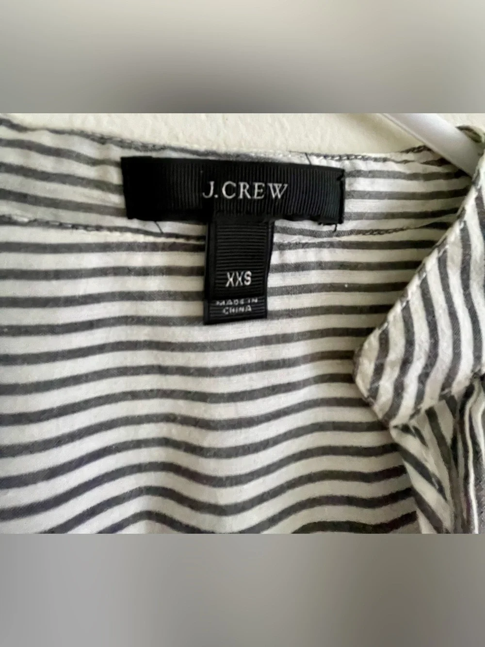 🐘 J. Crew Black and White Striped Embroidered V-Neck Tunic Dress 🐘